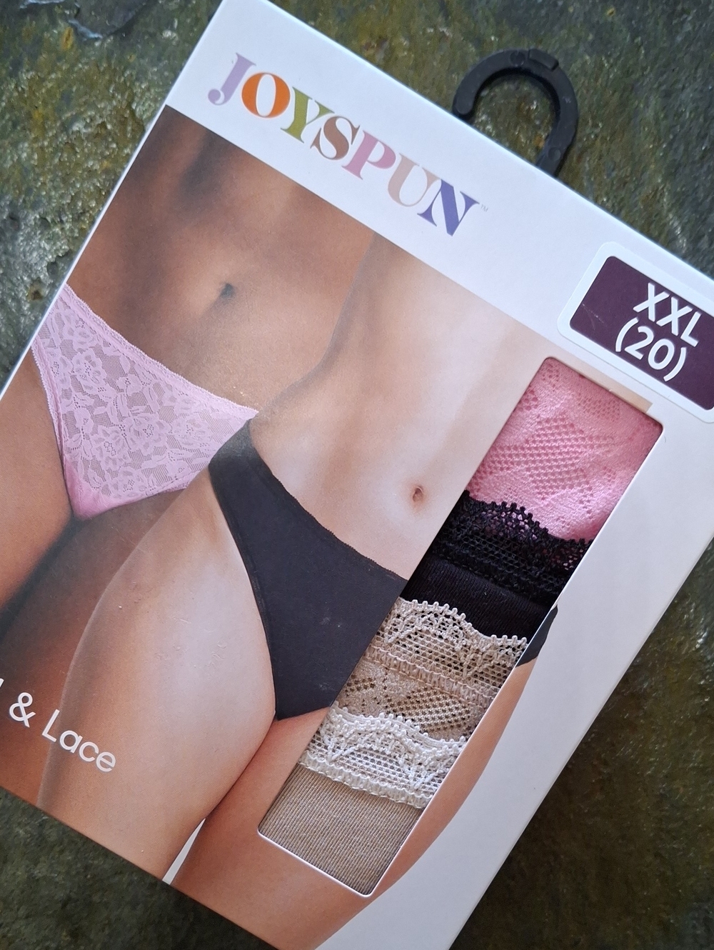 Women's Modal & Lace Thong 4 Pack - Pink, Black & Nude